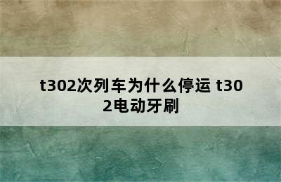 t302次列车为什么停运 t302电动牙刷